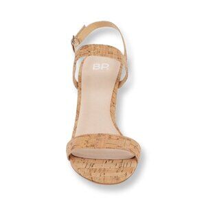 BP Cork Block Heeled Open Toe Strappy Slingback Sandals Size 9